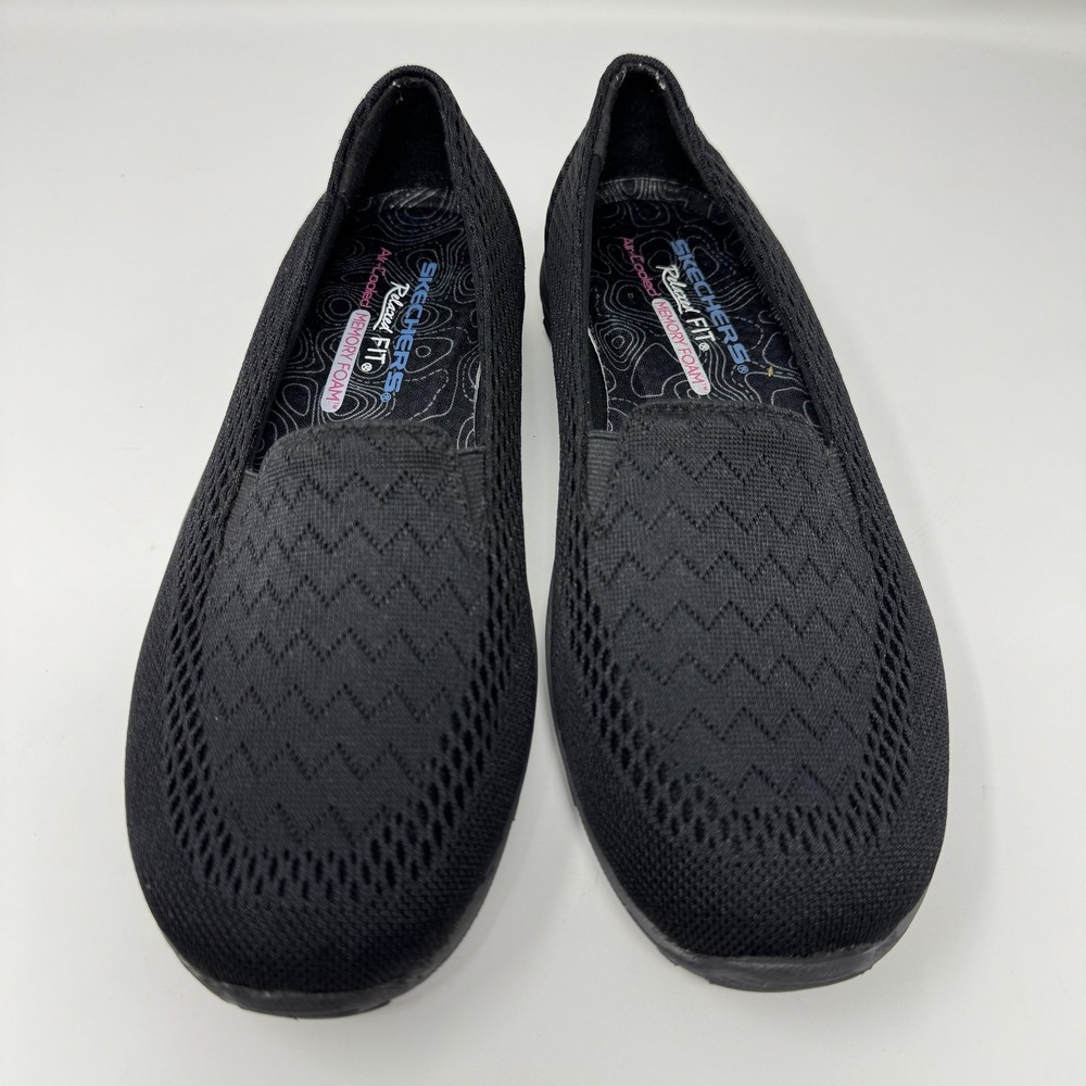 Skechers Relaxed Fit Shoes Womens Size‎ 7 Black Slip On Comfort SN 49244